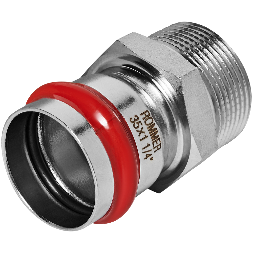 Переходник ВПр-НР 35х11/4 из нержавеющей стали прессовой ROMMER