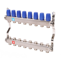 Коллектор из нержавеющей стали в сборе без расходомеров, 8 выходов