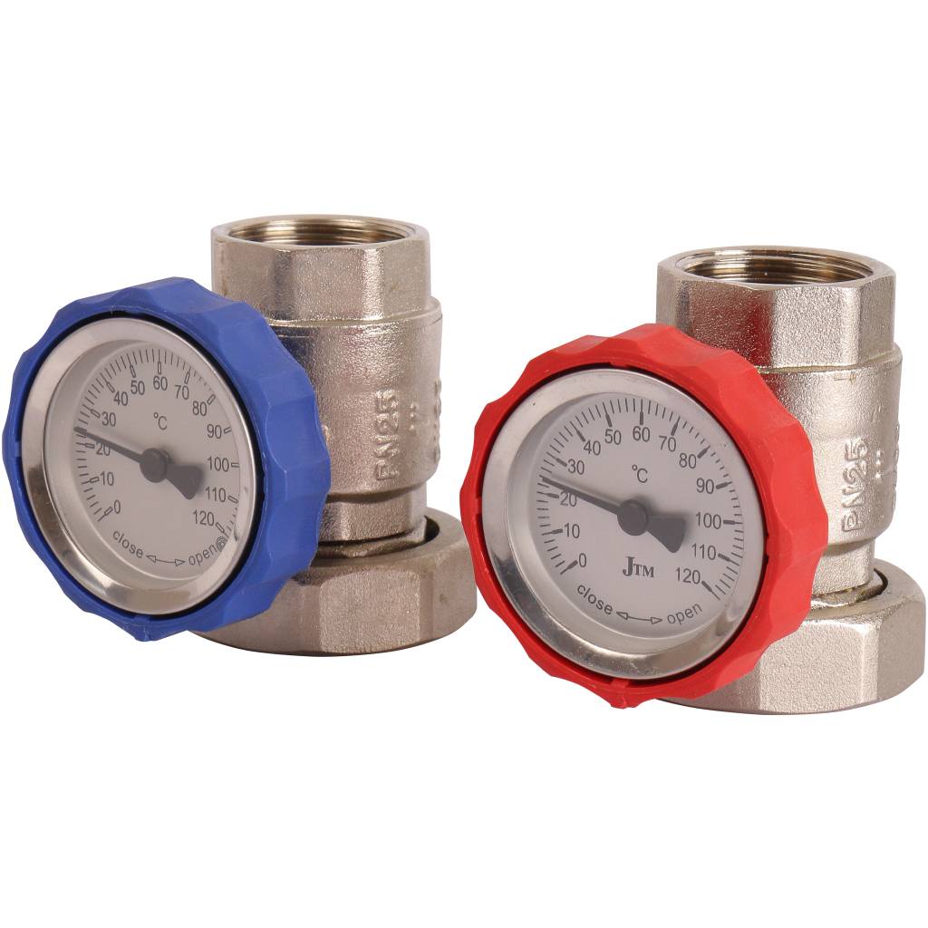 Группа насосная с термостатическим смесительным клапаном (35-60С) 1" без насоса ROMMER