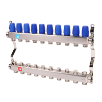Коллектор из нержавеющей стали в сборе без расходомеров, 10 выходов