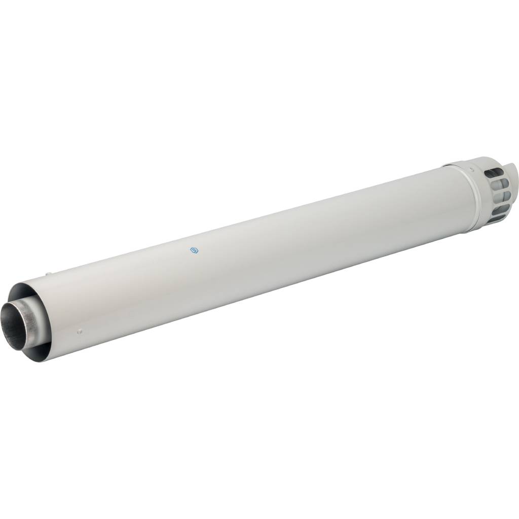 Элемент дымохода Ø60/100 фин.уч-ок 1000 мм  для горизонт. прохода через стену с антиобмерз.оголовком