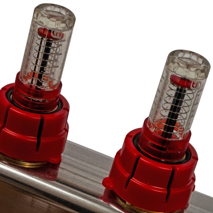 Коллектор нерж. с расходомерами, укомплектован, 1"/3/4"x9 STOUT