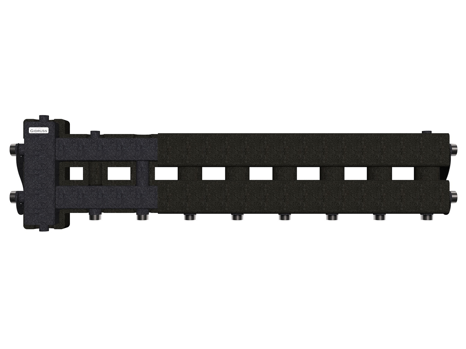 Балансировочный коллектор BM-60-5D.EPP-теплоизоляция (до 60кВт G1″ 4+1 контура G1″ 4D-кронштейны)
