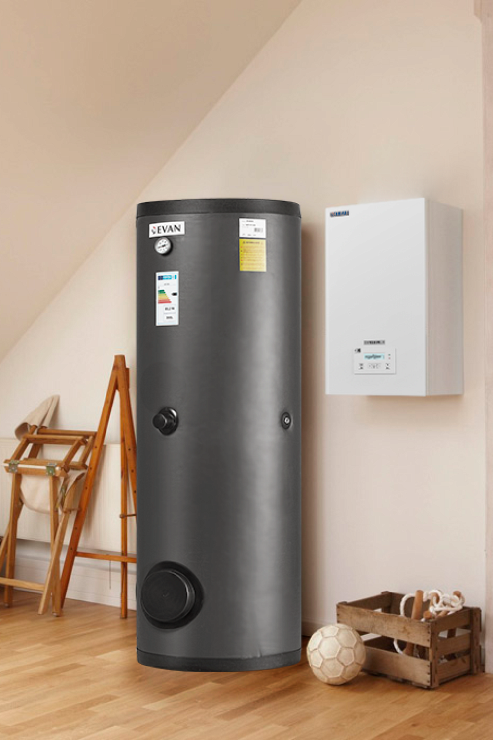 Бойлер косвенного нагрева с одним змеевиком 200 л "EVAN" WBT-HT-200