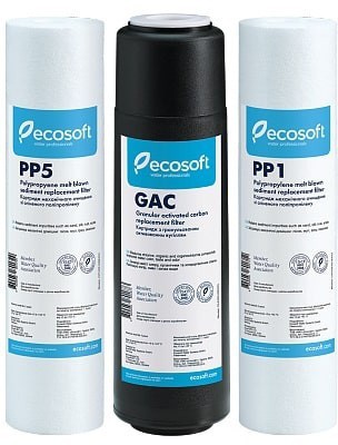 Комплект картриджей Ecosoft 1-2-3 для фильтров обратного осмоса (арт.CPV3ECOSTD)